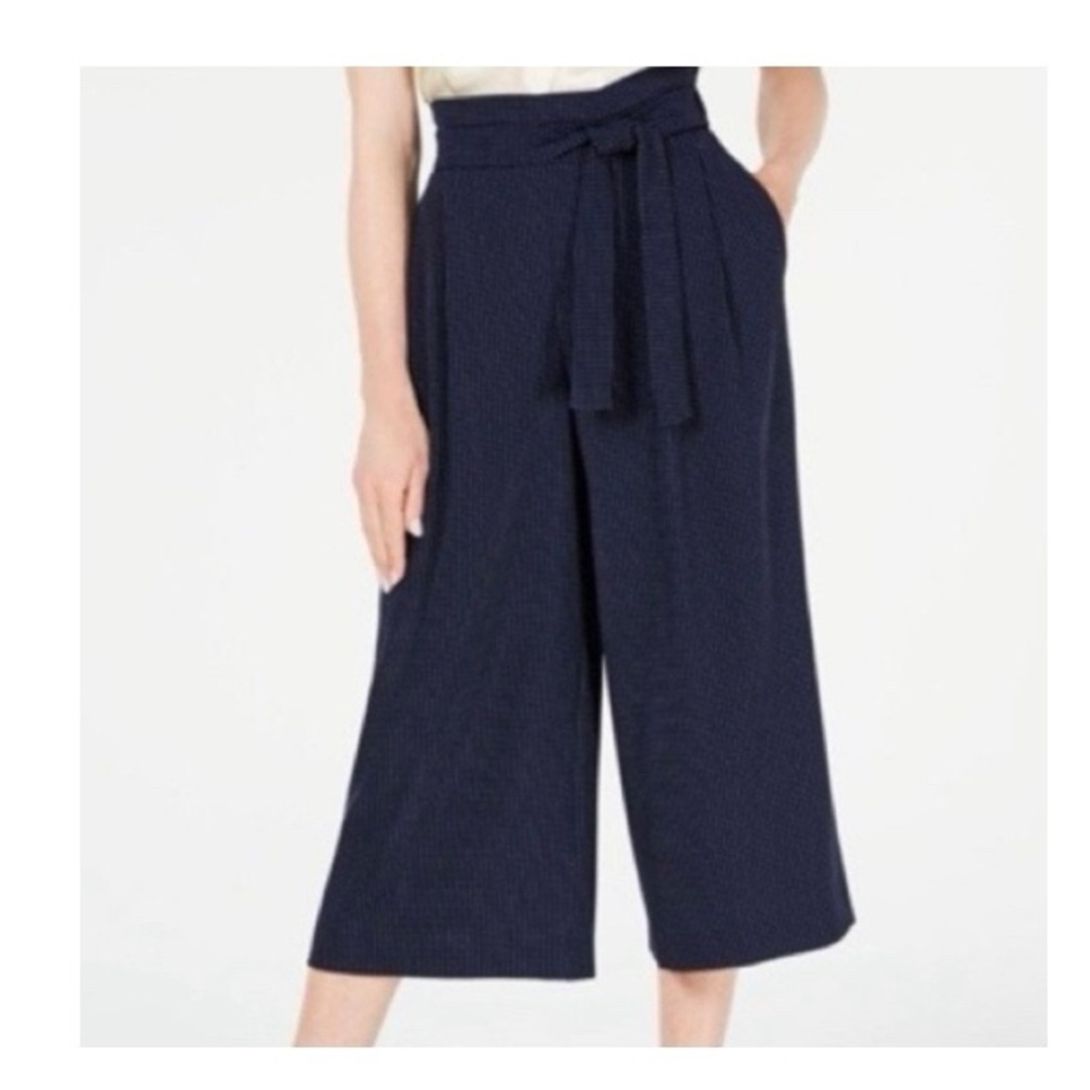 Anne Klein Polka Dot Wide Leg Cropped‎ Trousers